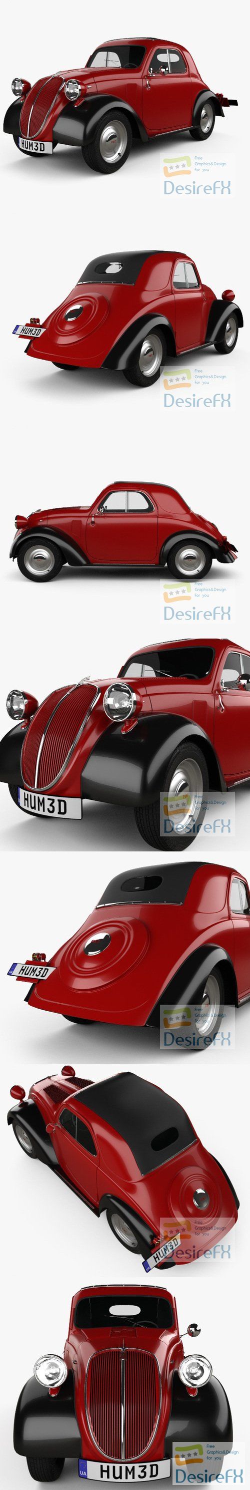 Fiat 500 Topolino 1936 3D Model