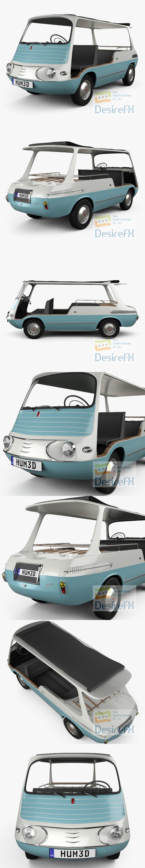 Fiat 600 Multipla Marinella 1958 3D Model
