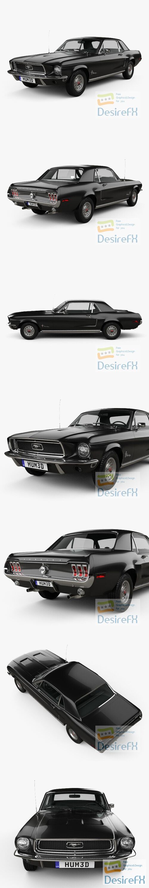 Ford Mustang Hardtop 1968 3D Model