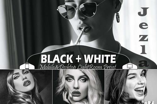 18 Black White Mobile & Desktop Lightroom Presets B&W Filter - 827424