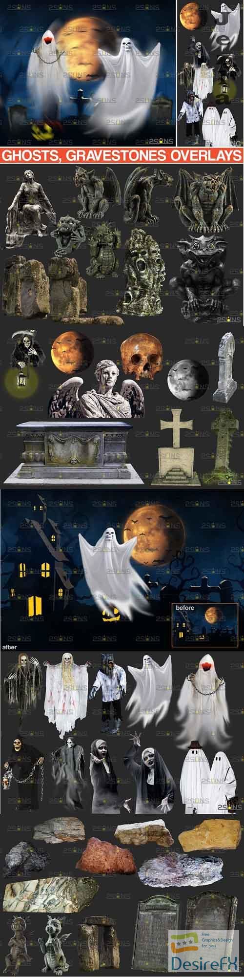 39 Halloween overlay &amp; Ghost Clipart Photoshop overlay - 994985