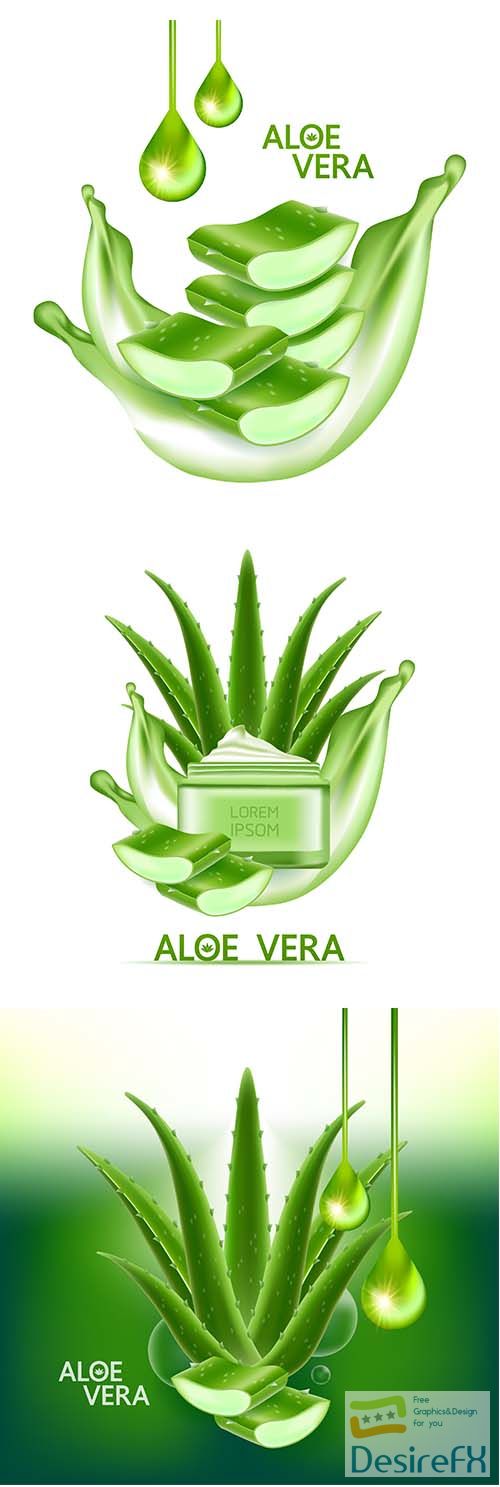 Aloe vera collagen and serum for skin care cosmetic