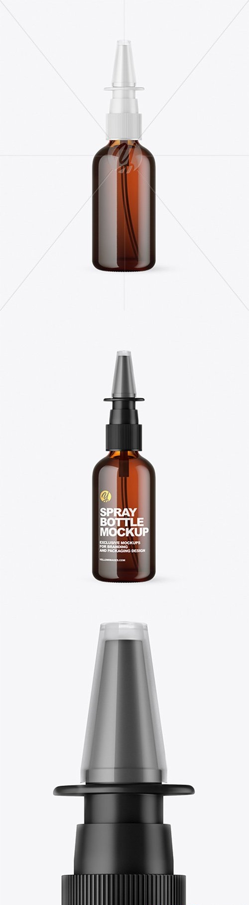 Amber Glass Nasal Spray Bottle Mockup 66515