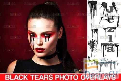 Black tears photoshop overlay, Halloween overlay - 952828
