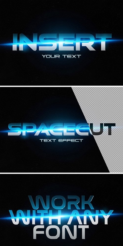 Blue 3D Text Effect Mockup 332485455