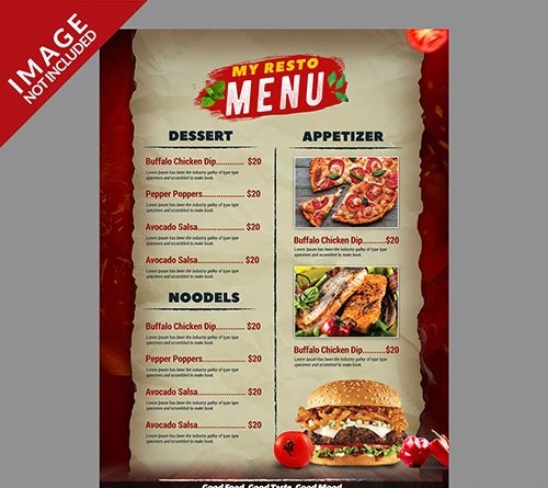 Burger menu promotion template