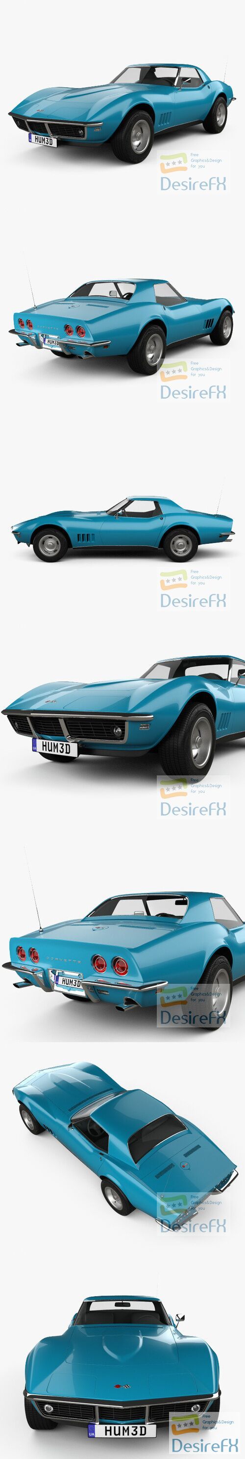 Chevrolet Corvette Convertible 1968 3D Model