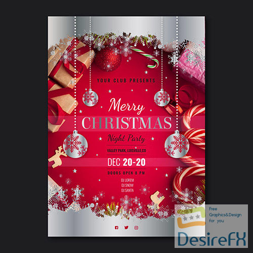 Christmas party poster template