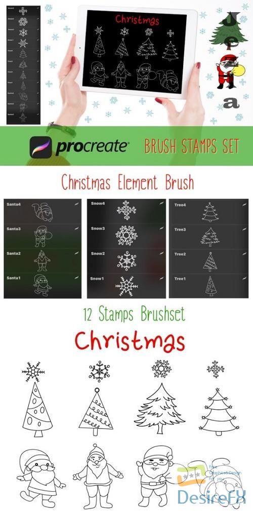 Christmas Stamps Brush-set
