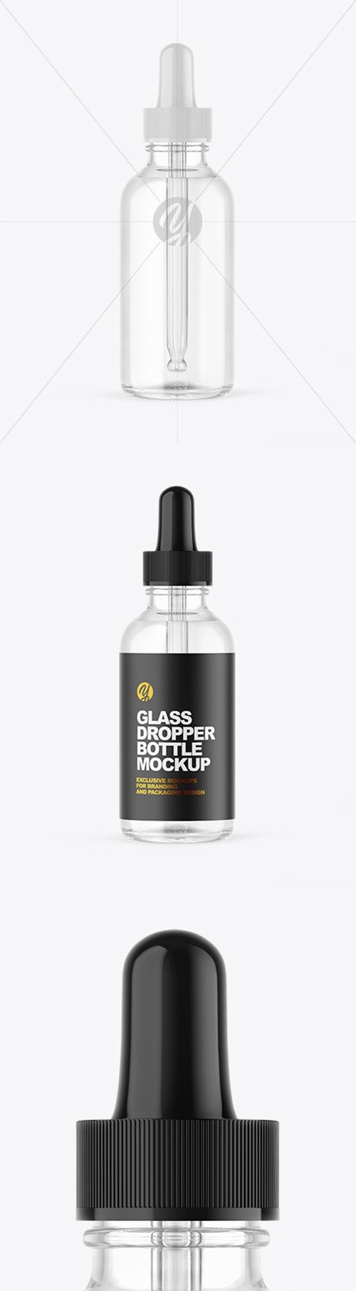 Clear Glass Dropper Bottle Mockup 66463