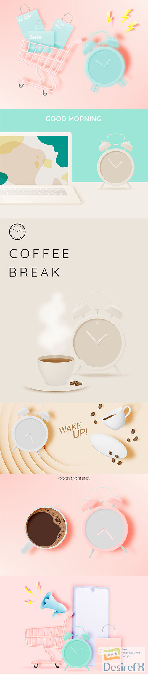 Coffee break background with coffee cup