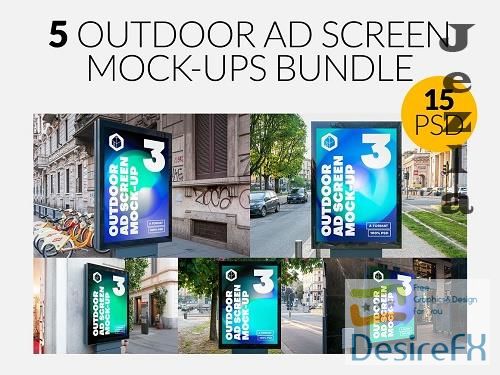 CreativeMarket - Outdoor Ad Screen MockUps Bundle 5 5456869