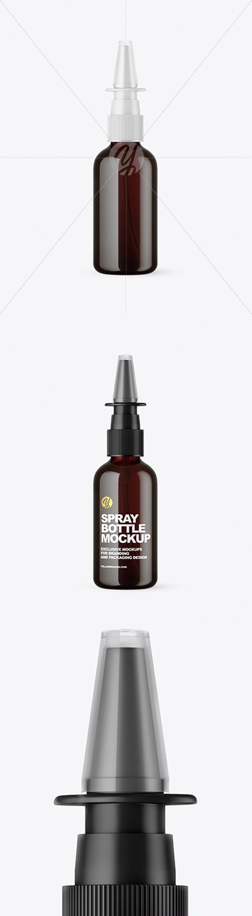 Dark Amber Glass Nasal Spray Bottle Mockup 66523