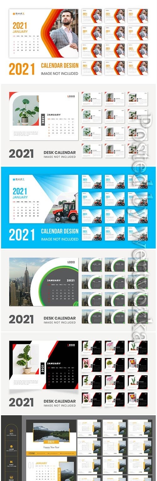 Desk calendar new year 2021