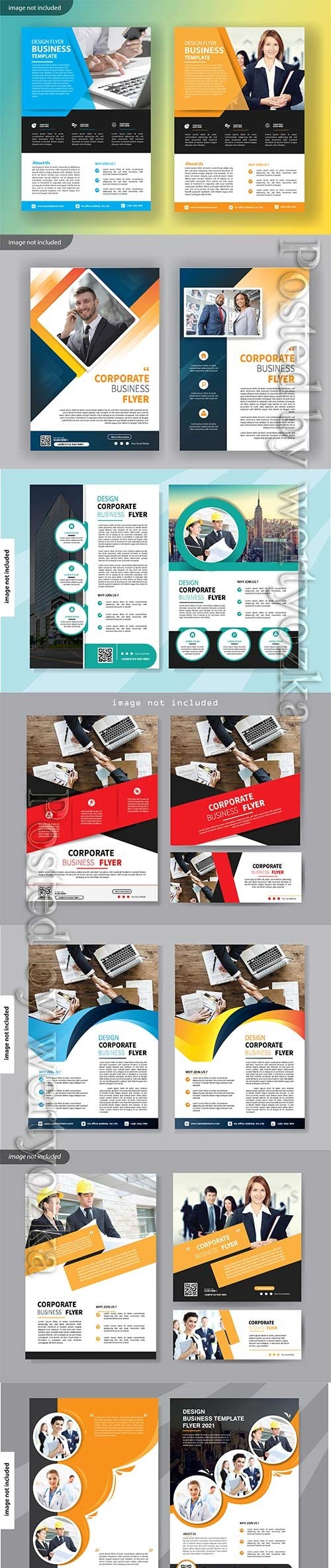 Flyer template design for cover layout annual report