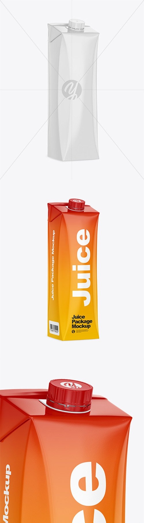 Glossy Juice Carton Package Mockup 59566