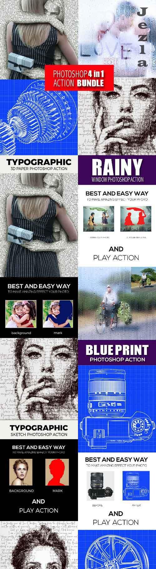 GraphicRiver - Photoshop 4in1 Actions Bundle V 7 28586206