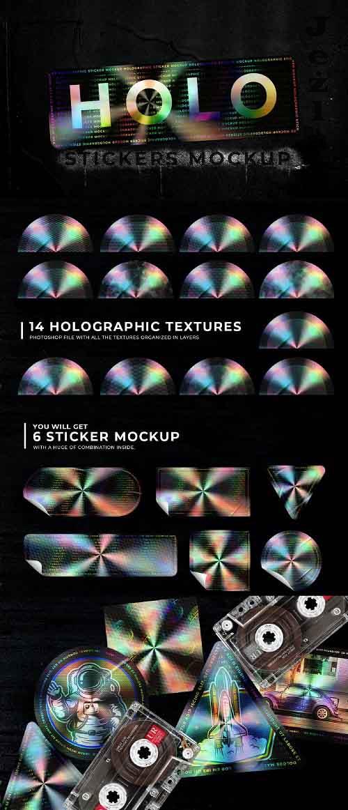 Download Download Holographic Sticker Mockup | DesireFX.COM