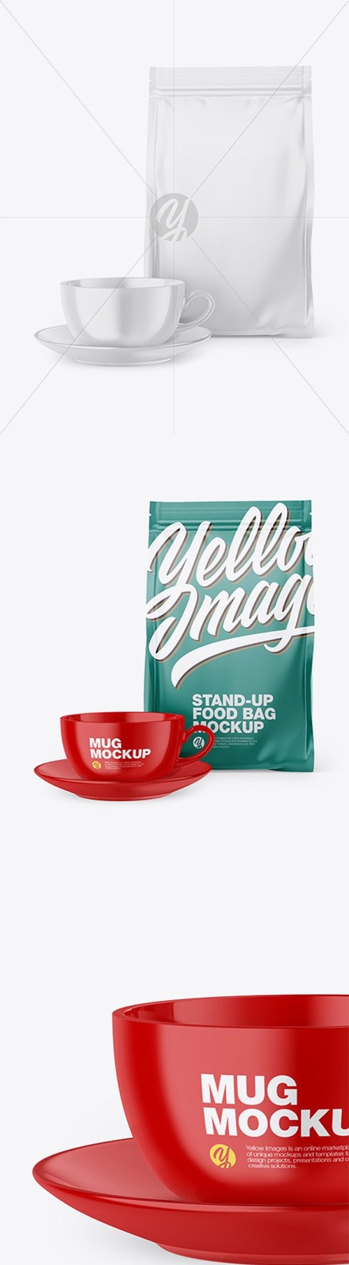 Matte Stand-Up Bag with Coffee Mug Mockup 66582