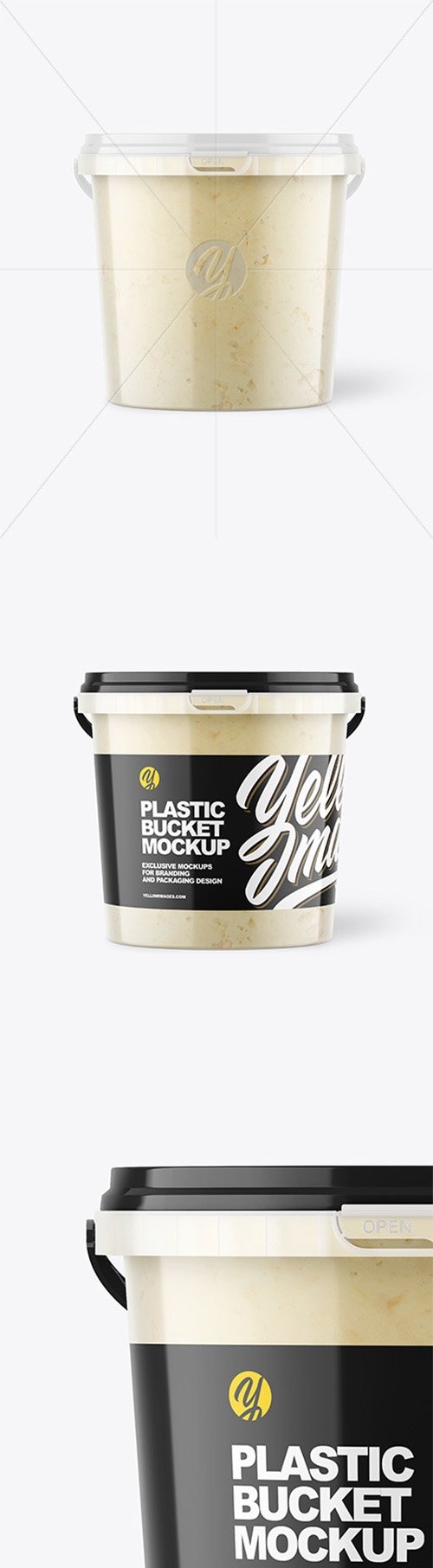 Plastic Bucket with Sauce Mockup 66579