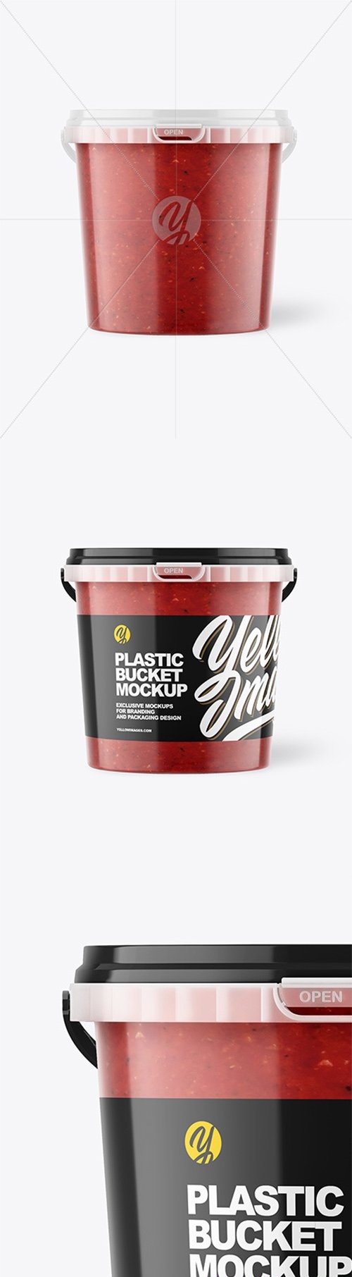 Plastic Bucket with Sauce Mockup 66646