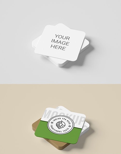 Stacked Drink Coasters Mockup 332732004