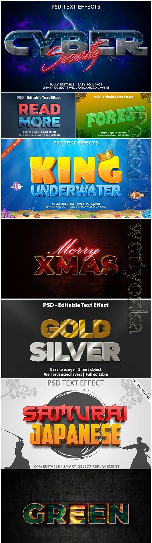Text effect gold silver template premium psd