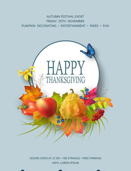 Thanksgiving festival flyer or poster template