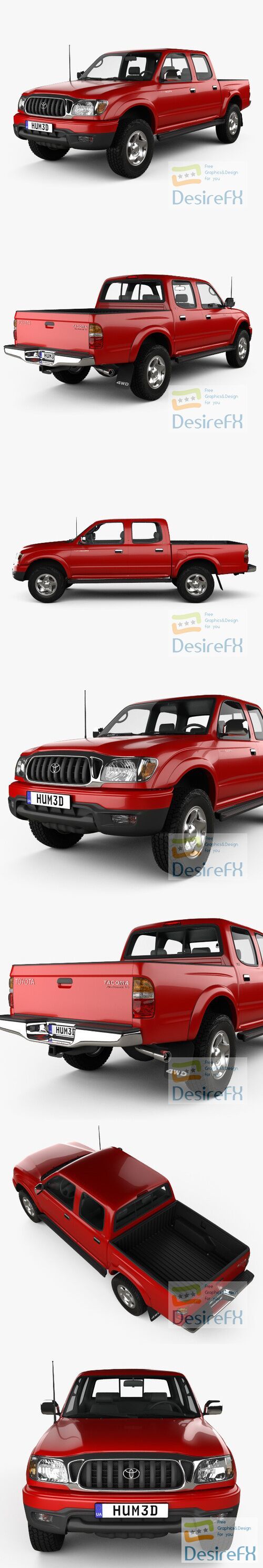 Toyota Tacoma Double Cab Limited 2001 3D Model