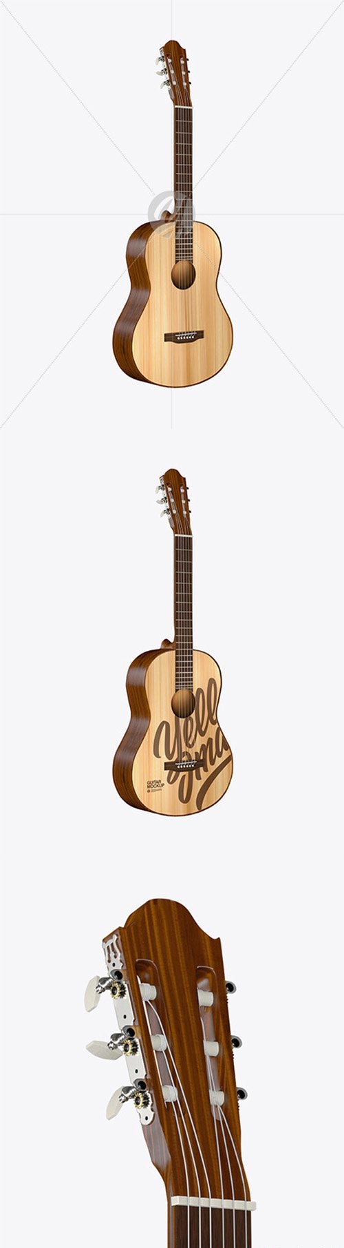 Wooden Classic Guitar Mockup 67422