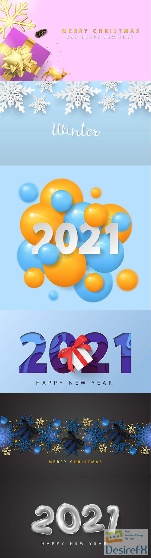 2021 happy new year with 3d papercut and giftbox background