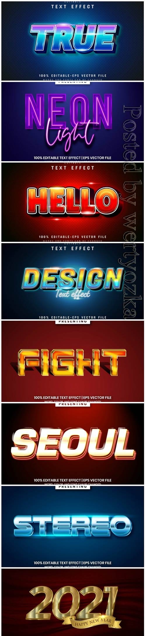 3d editable text style effect vector vol 15