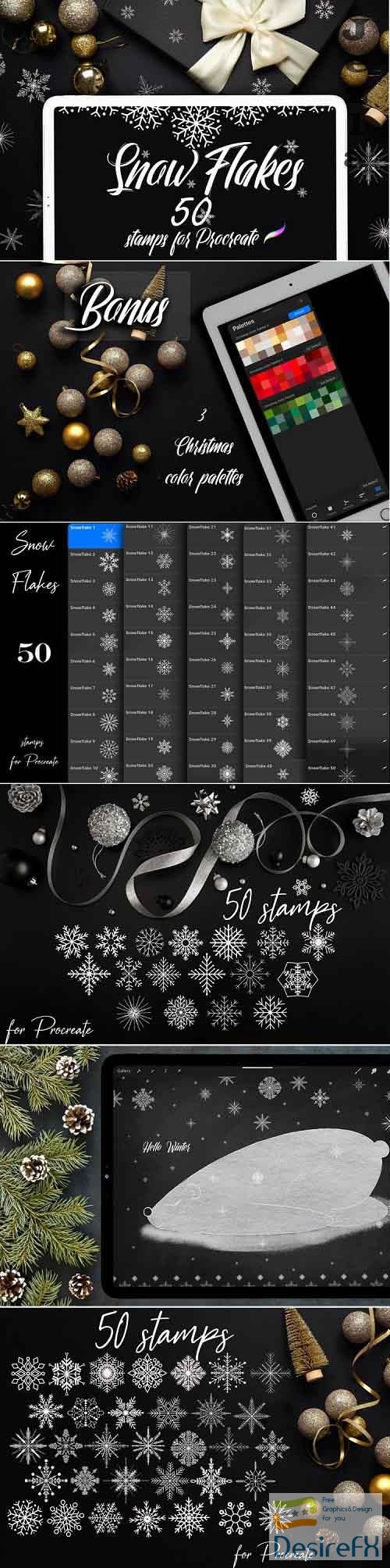 50 Snowflake Stamps for Procreate - 1029308 - Hello Winter!