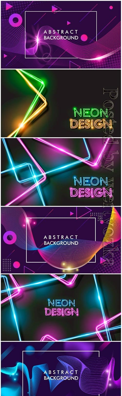 Abstract glowing neon black background design premium vector