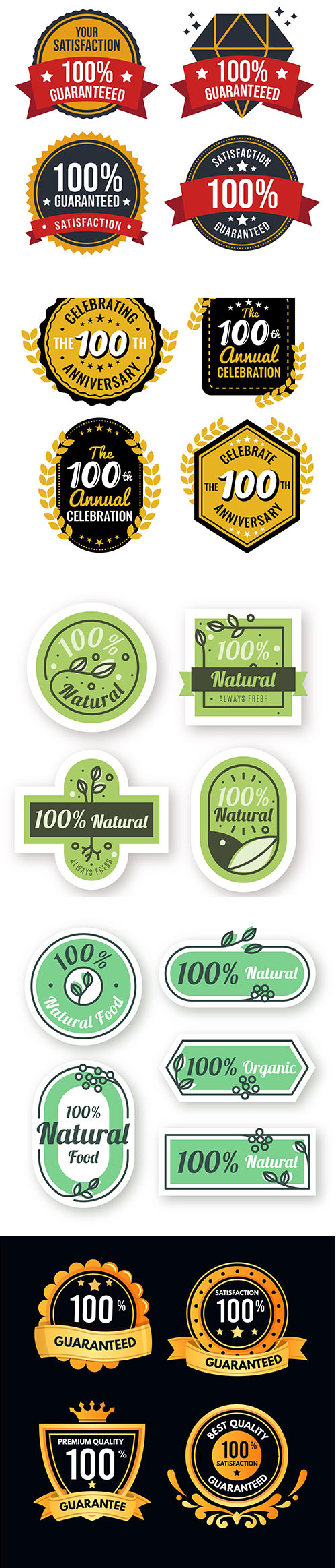 All natural badge collection