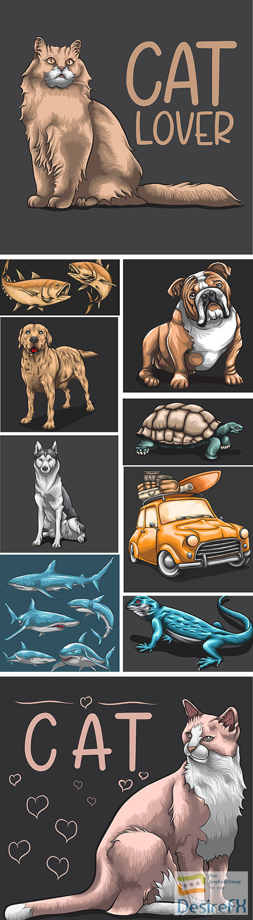 Animals concept cartoon design