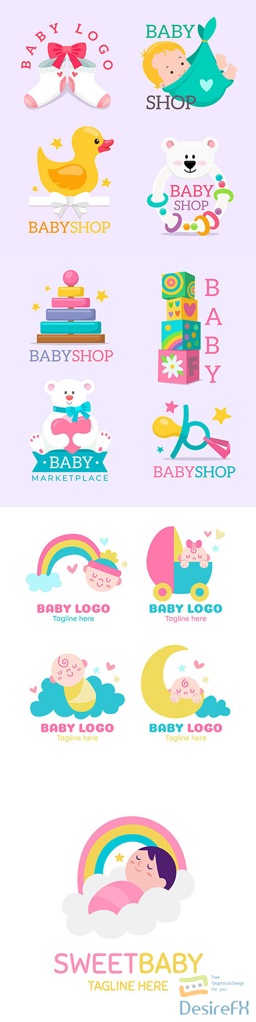 Baby logo collection template