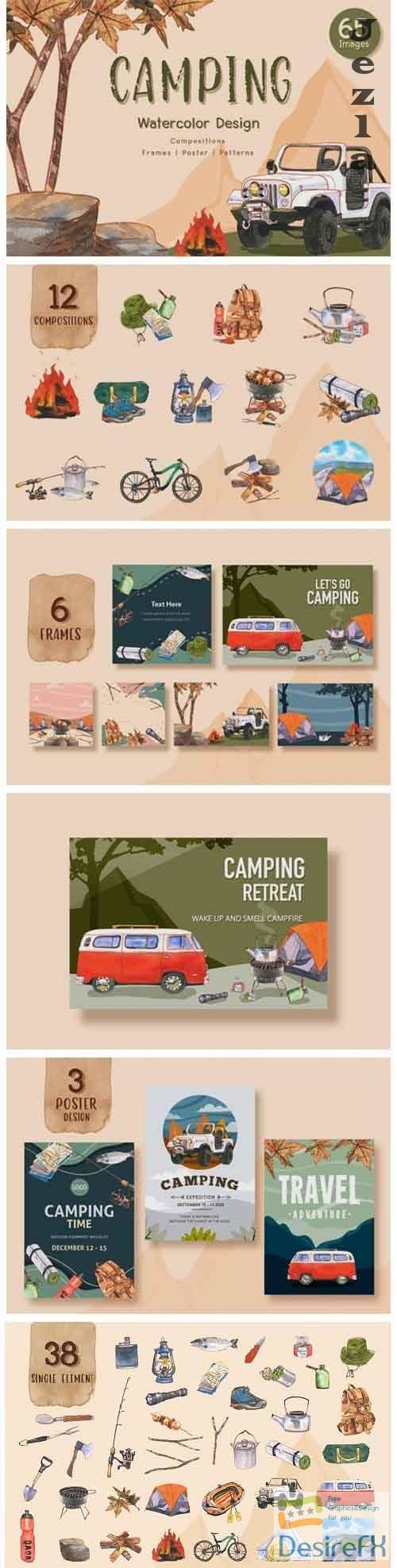 Camping Travel Watercolor - 5265190