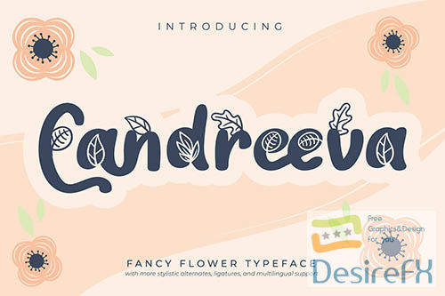 Candreeva | Fancy Flower Typeface Font