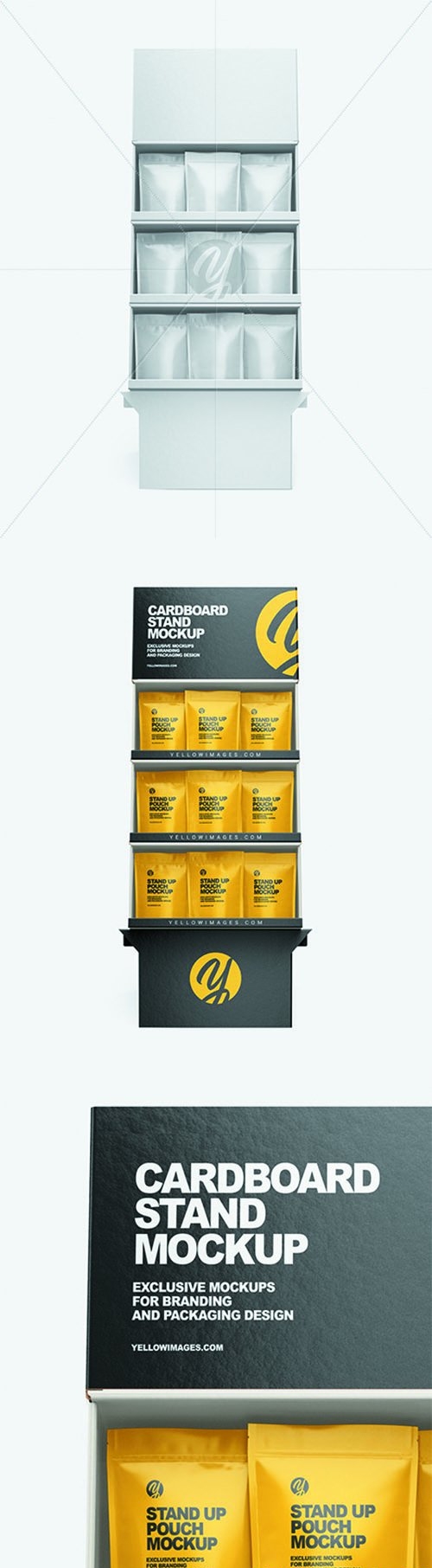 Cardboard Display Stand w/ Pouches Mockup 68713