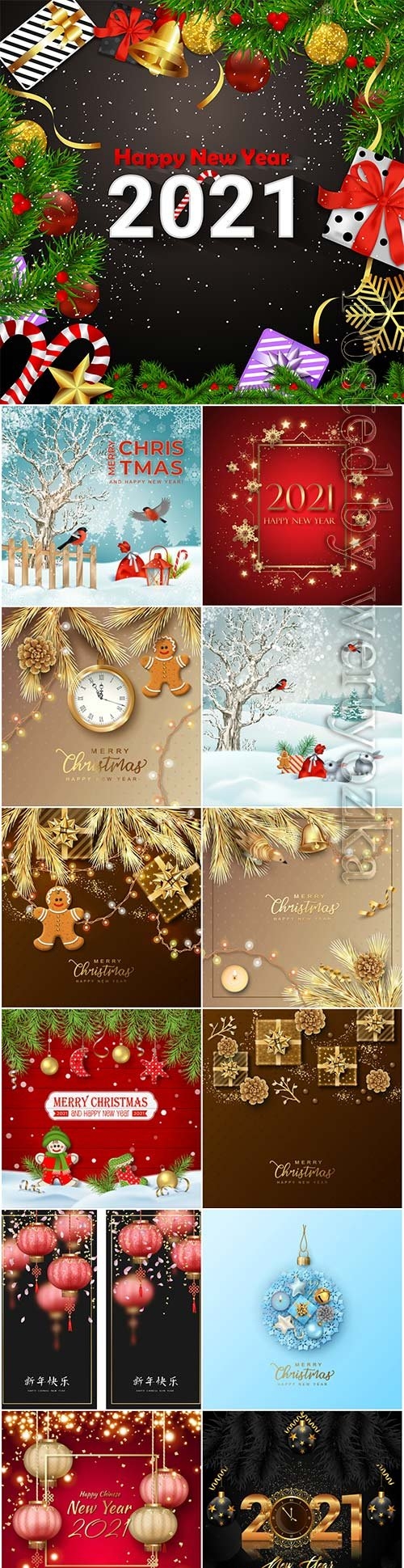 Christmas and new year vector poster