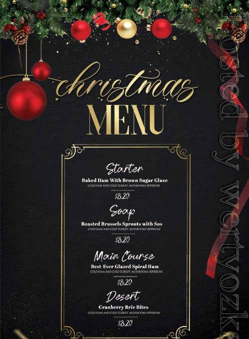 Download Christmas Dinner Dish Menu PSD Flyer Template - DesireFX.COM