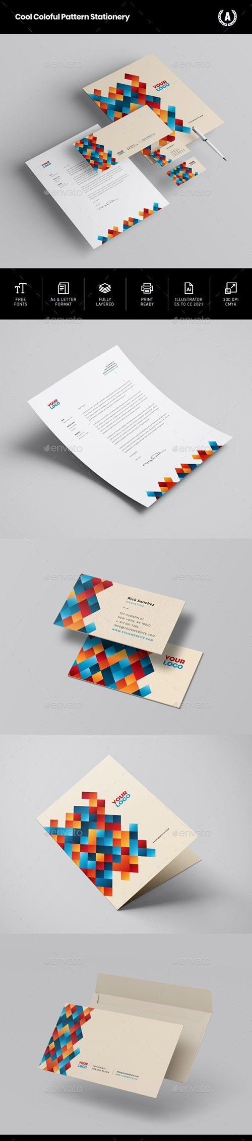 Cool Colorful Pattern Stationery 29328025
