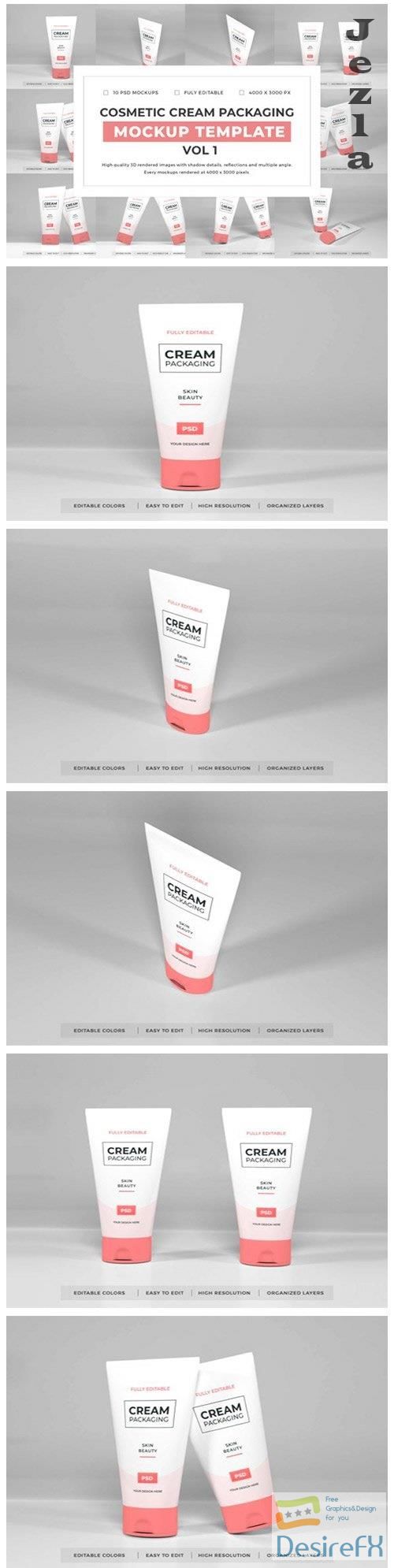 Cosmetic Cream Packaging Mockup Template Bundle Vol 1 - 1052568