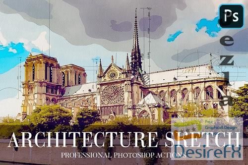 CreativeMarket - Architecture Sketch Photoshop Action 4870065