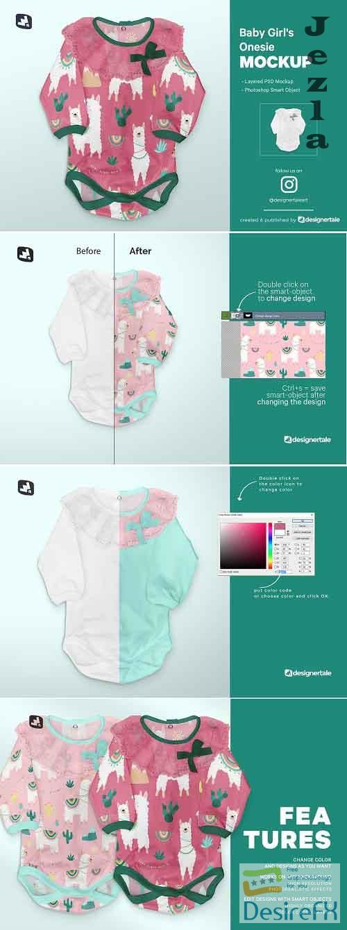 CreativeMarket - Baby Girl's Onesie Mockup 5134268