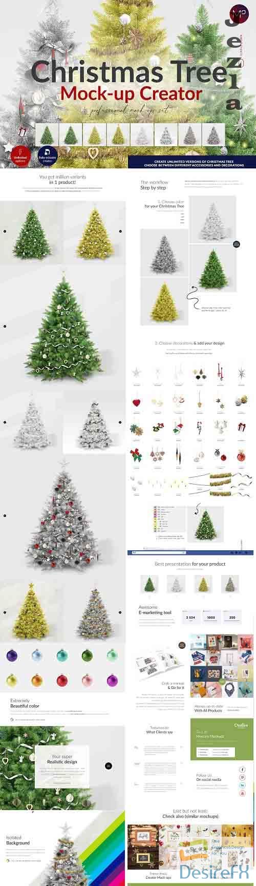 CreativeMarket - Christmas Tree Creator Mock-up 5580357