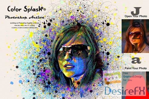 CreativeMarket - Color Splash Photoshop Action 5390030