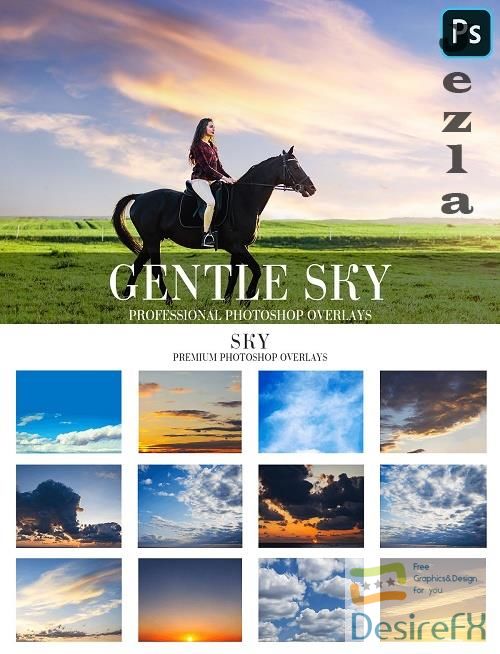 CreativeMarket - Gentle Sky Overlays Photoshop 4936170