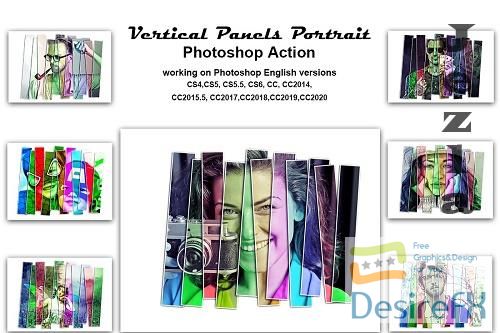 CreativeMarket - Vertical Panels Portrait PS Action 5431017